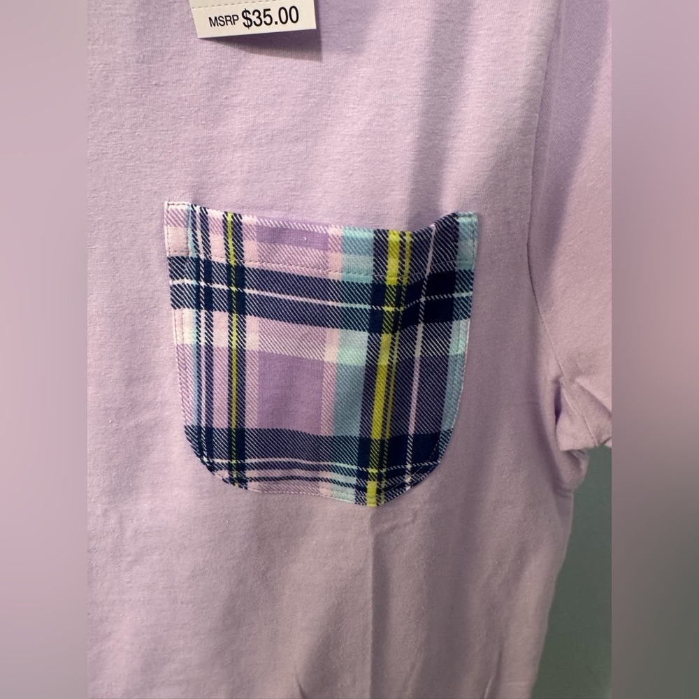 New Vera Bradley pajama top Amethyst Plaid Purple Women Small S shirt - Picture 2 of 11